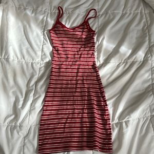 brandy melville stripped mini red dress